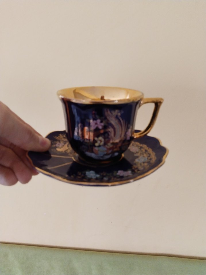 Mavi Altın Detaylı Kahve Fincanı Seti - Görsel 4