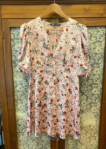 xs Beden Zara Saten Elbise