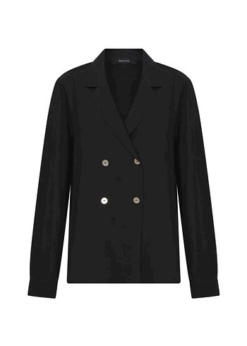 Roman Kruvaze Kadın Gömlek Siyah - Görsel 2