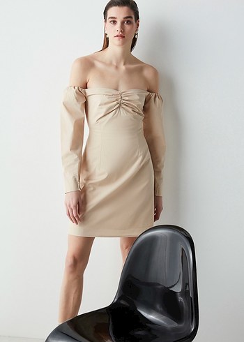 İpekyol Bej Elbise - Görsel 4