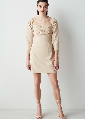 İpekyol Bej Elbise - Görsel 5