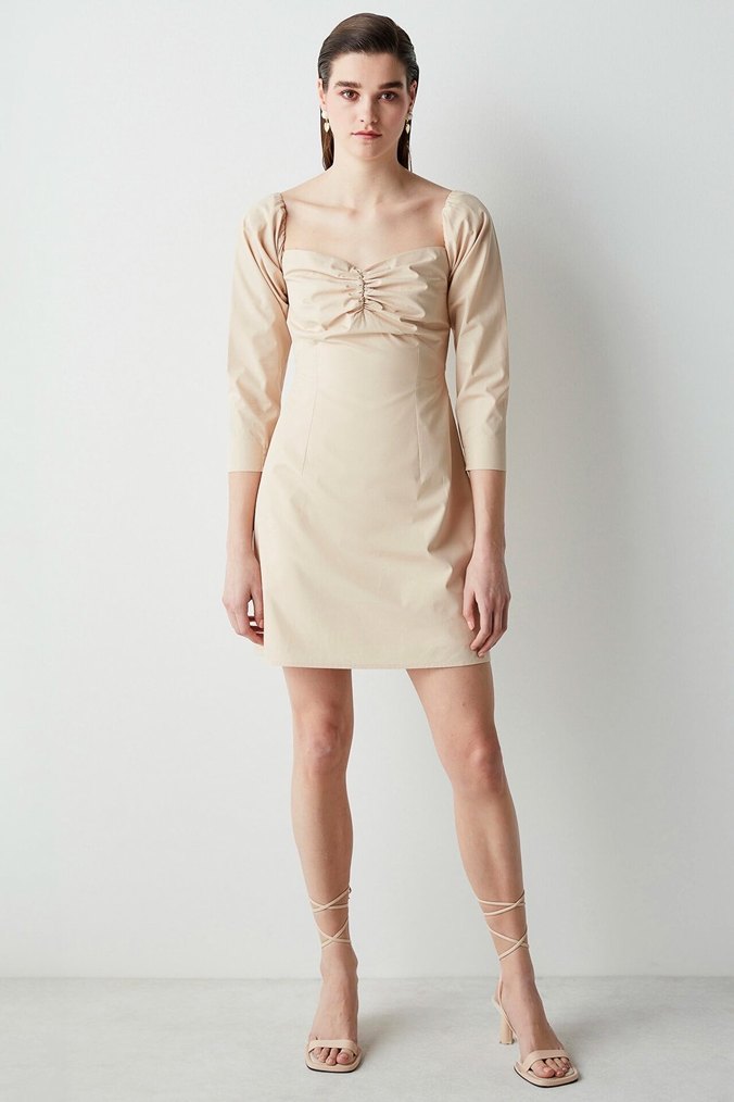 İpekyol Bej Elbise - Görsel 5