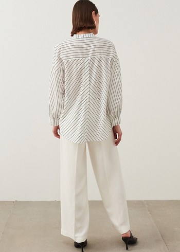 İpekyol Çizgili Armürlü Bluz - Görsel 4