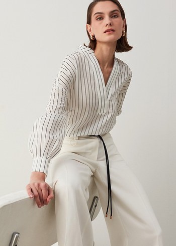 İpekyol Çizgili Armürlü Bluz - Görsel 3