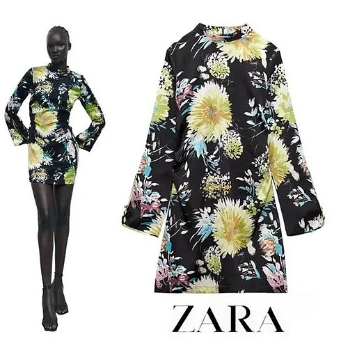 Zara saten elbise