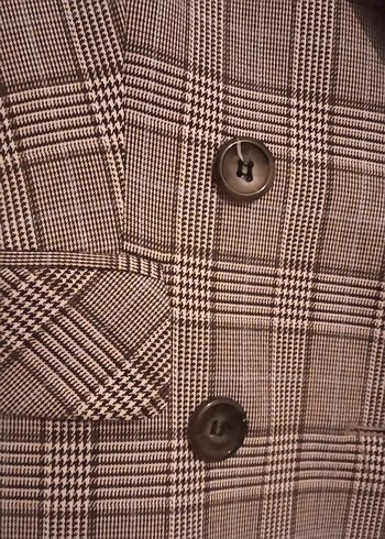 SIFIR Gri Ekose Kadın Blazer Ceket - Görsel 3