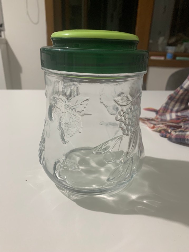 Yeşil Kapaklı Kabartma Camlı Kavonoz - Görsel 5