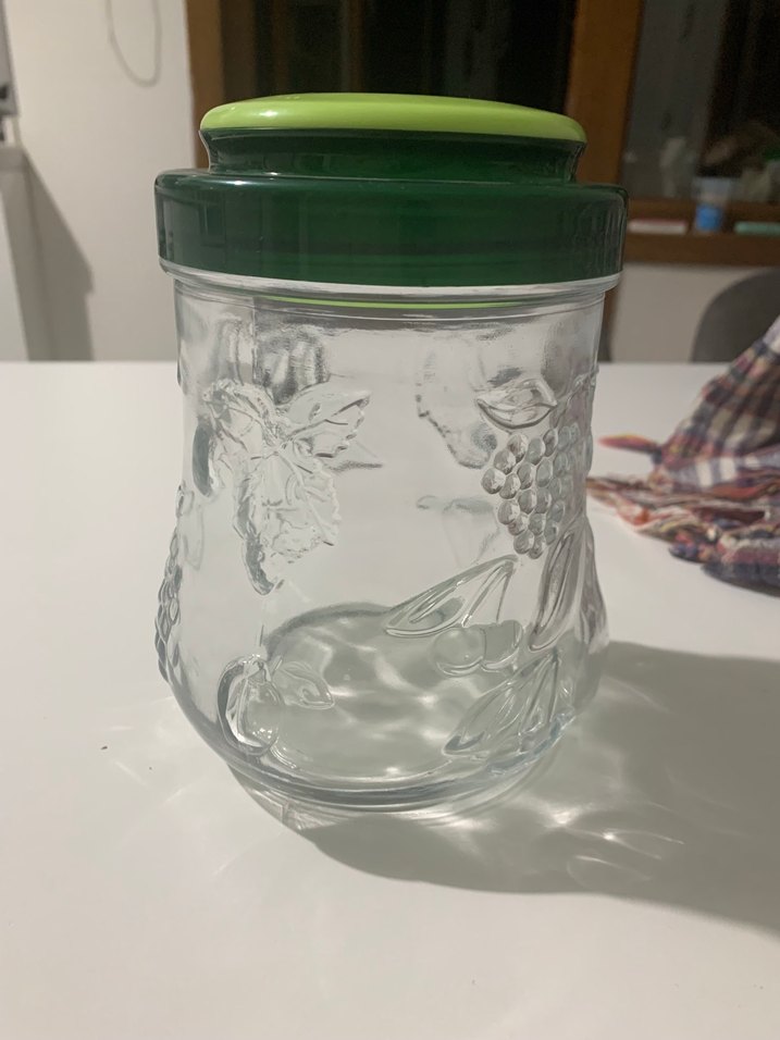 Yeşil Kapaklı Kabartma Camlı Kavonoz - Görsel 4