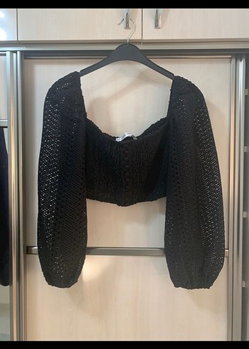 Trendyol & Milla Siyah Örgü Mini Bluz #Trendyolmilla