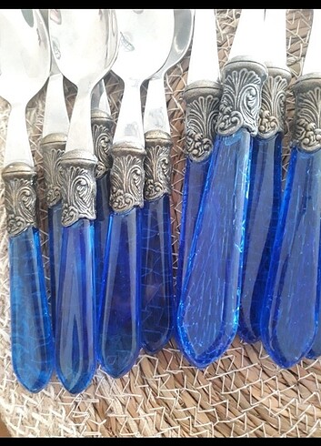  Beden mavi Renk Çatal bıçak takımı 