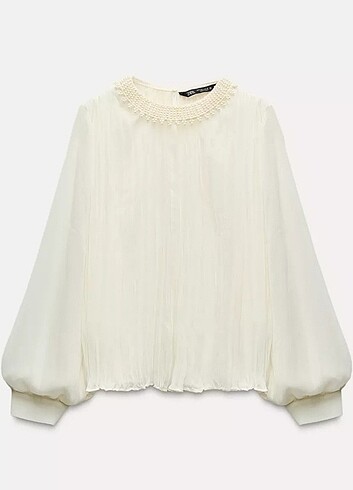 Zara inci yakalı gömlek 