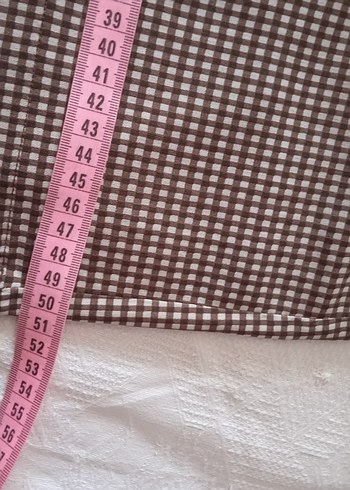 38 Beden kahverengi Renk Bej Gri Kareli Modern Kısa Etek