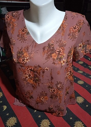 Mango ASTARLI ŞİFON BLUZ