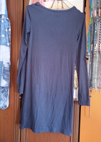 V Yaka  Esnek Penye  Kısa Elbise - Görsel 7