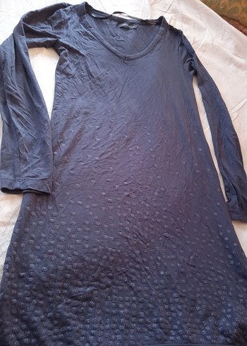 V Yaka  Esnek Penye  Kısa Elbise - Görsel 11