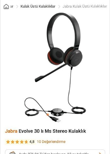 Jabra Siyah Kablolu Mikrofonlu Kulaklık - Görsel 6