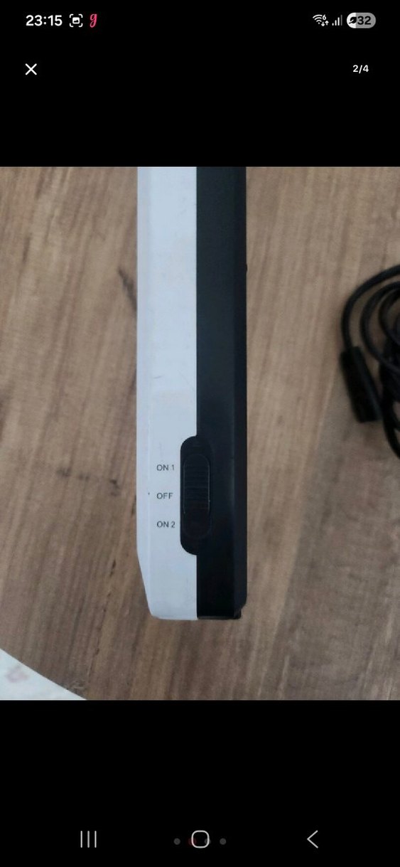 Beyaz Taşınabilir LED Işık ve Şarj Kablosu - Görsel 2