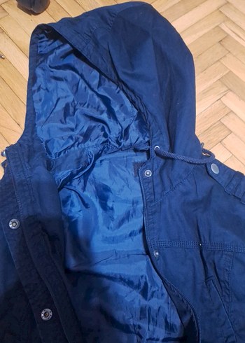 Düğmeli Midi Mavi Denim Kadın Ceket/Yağmurluk - Görsel 6