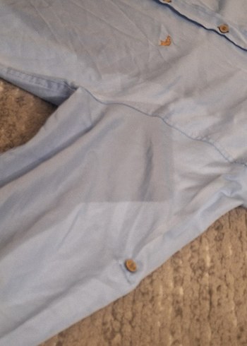 Düğmeli Mavi Erkek Gömlek - Görsel 2