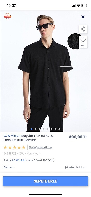 LCW erkek siyah dokulu gömlek