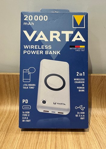 Varta 20000 mAh Kablosuz Power Bank