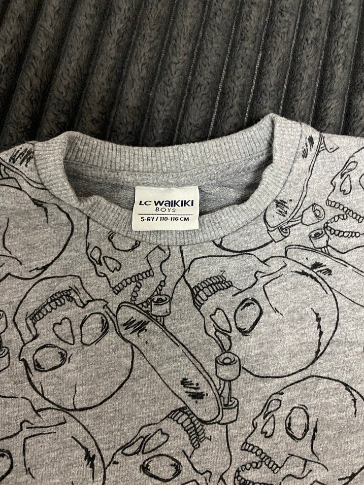 Gri Baskılı Erkek Çocuk Sweatshirt - Görsel 2