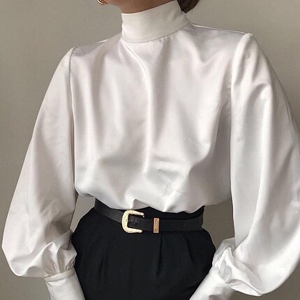 Vintage Bluz+ Siyah Saten Etek