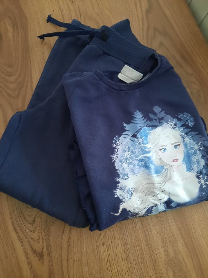 Kız Çocuk Lacivert Fırfırlı Sweatshirt ve Eşofman - Görsel 5