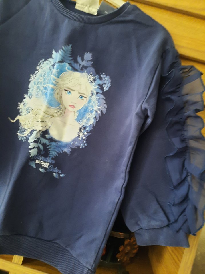 Kız Çocuk Lacivert Fırfırlı Sweatshirt ve Eşofman - Görsel 3