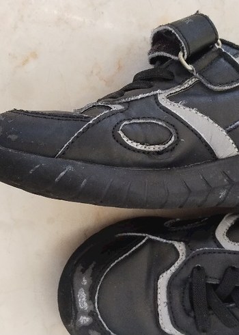 erkek Çocuk Siyah Gri Spor Ayakkabı Velcro - Görsel 2