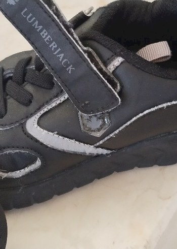 erkek Çocuk Siyah Gri Spor Ayakkabı Velcro - Görsel 4