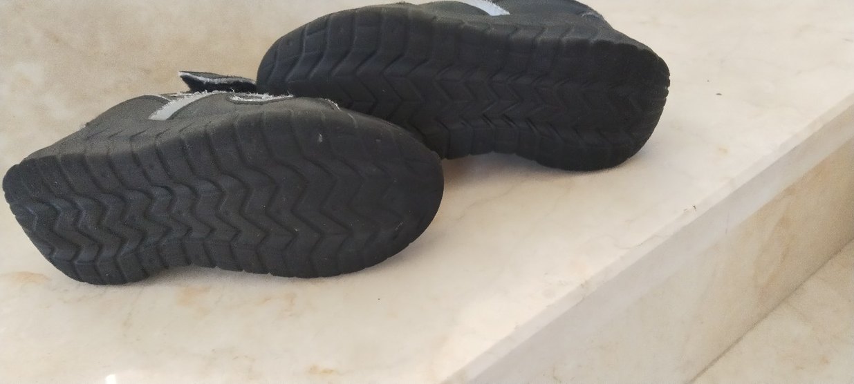 erkek Çocuk Siyah Gri Spor Ayakkabı Velcro - Görsel 3