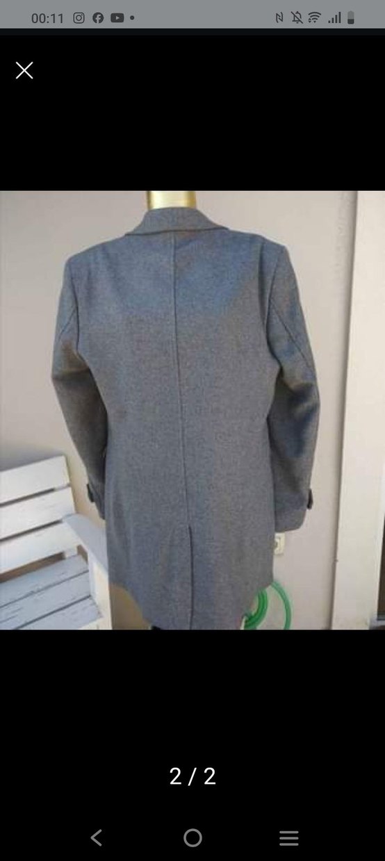 Düğmeli Gri Erkek Midi Boy Kaban - Görsel 2