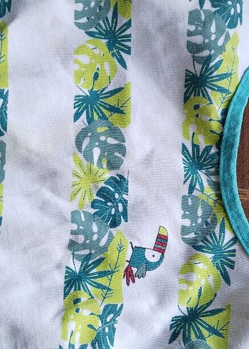 Sarı ve Gri Desenli Bebek Önlüğü - Görsel 2