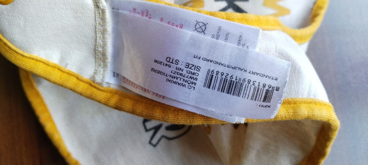 Sarı ve Gri Desenli Bebek Önlüğü - Görsel 4