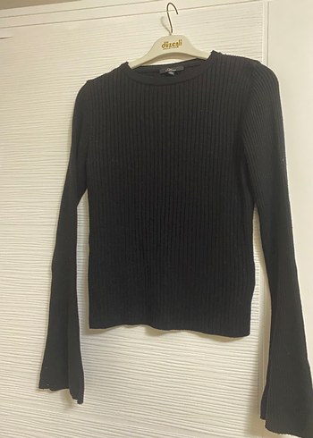 Siyah Kadın İnce Triko Kazak mavi - Görsel 2