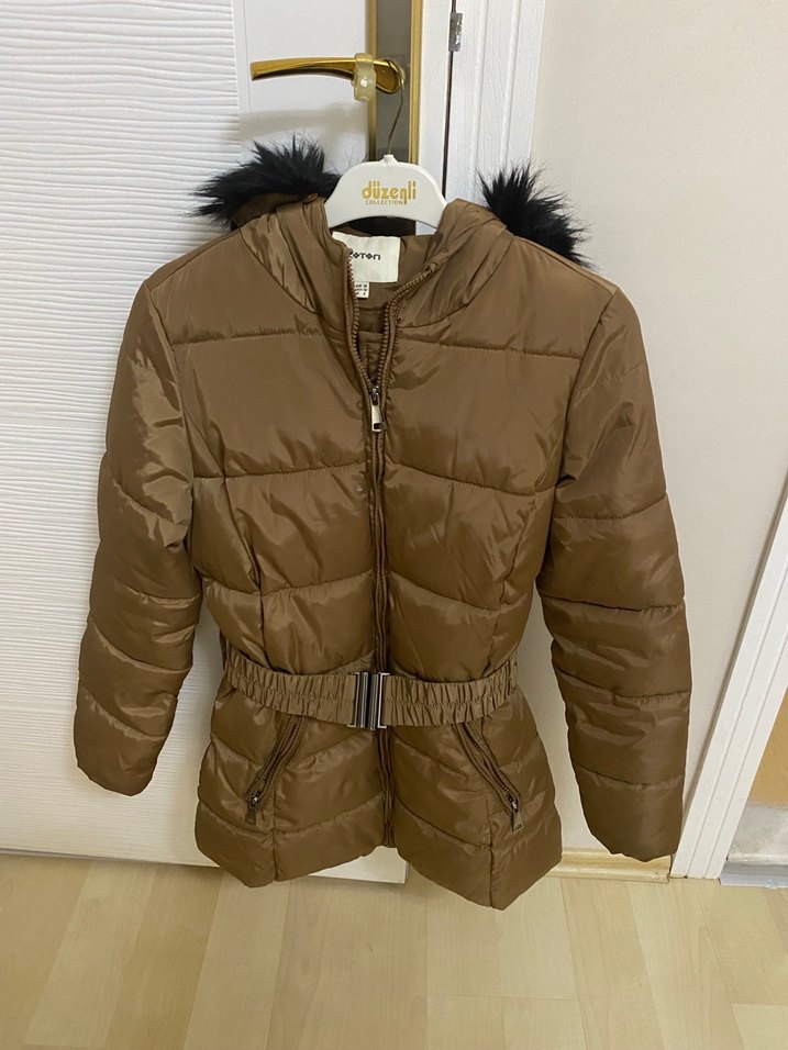 Kahverengi Kürklü Kadın Kışlık Mont - Görsel 2