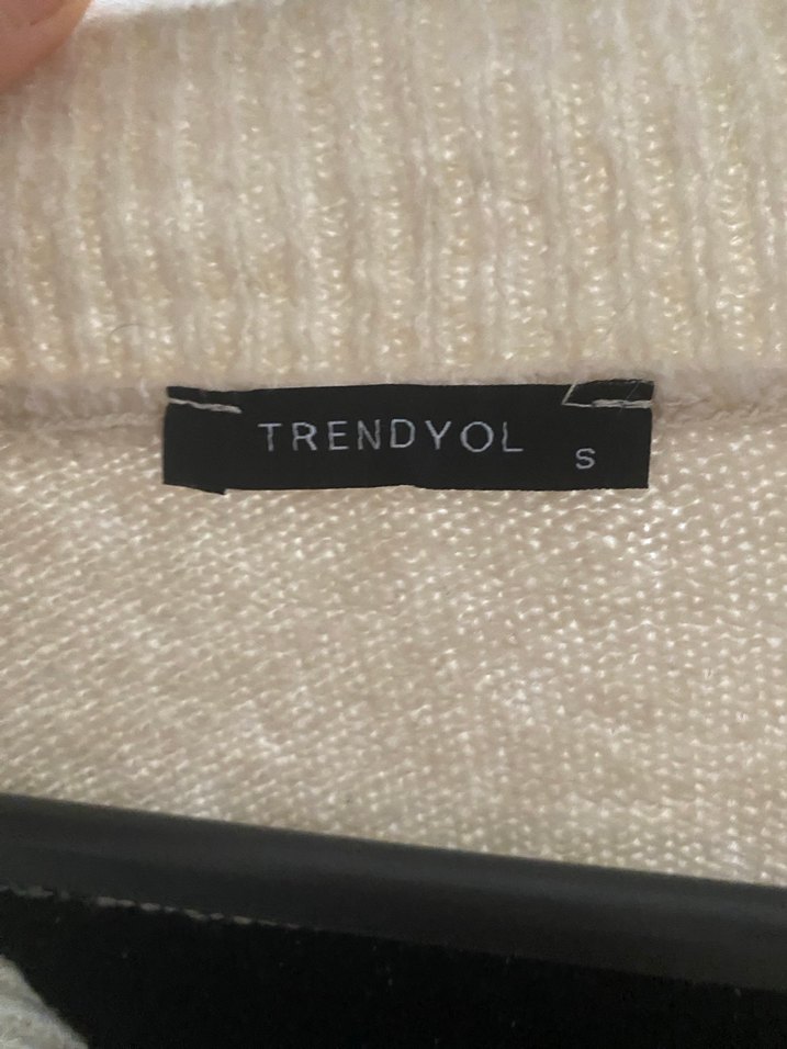 Kadın Bej Gri Çizgili  Triko - Görsel 3