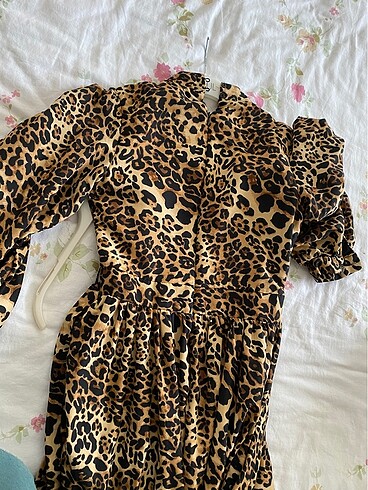 Zara Leopar Desen Astarlı Elbise