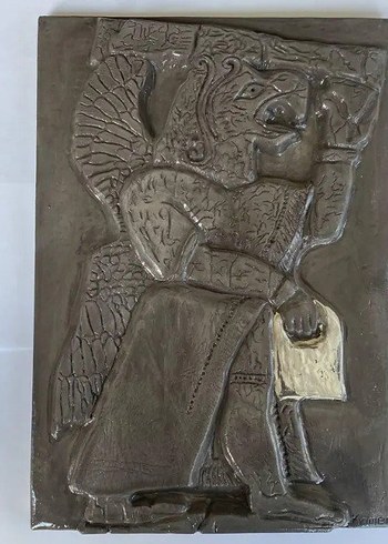 Beden gri Renk Annunaki Rölyef Heykel Mitoloji Seramik