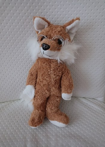 Kahverengi Gözlüklü Peluş Tilki Oyuncak Mr Fox