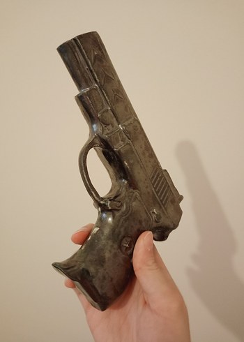 Seramik El Yapımı Gri Pistol//Tabanca - Görsel 12