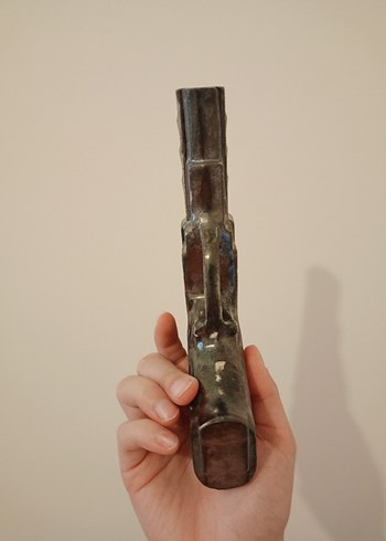 Seramik El Yapımı Gri Pistol//Tabanca - Görsel 5