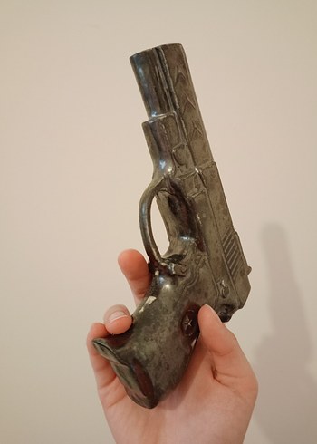Beden Renk Seramik El Yapımı Gri Pistol//Tabanca