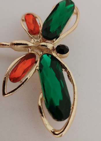 Renkli Taşlı Yusufçuk Broş - Görsel 7