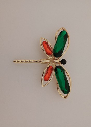 Renkli Taşlı Yusufçuk Broş - Görsel 11