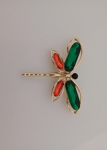 Renkli Taşlı Yusufçuk Broş - Görsel 8