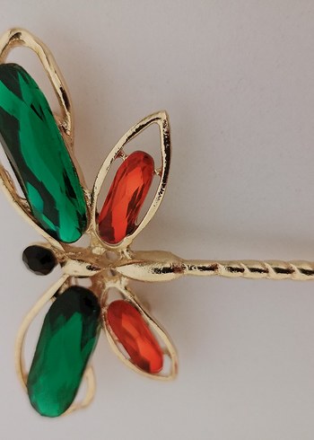 Renkli Taşlı Yusufçuk Broş - Görsel 4