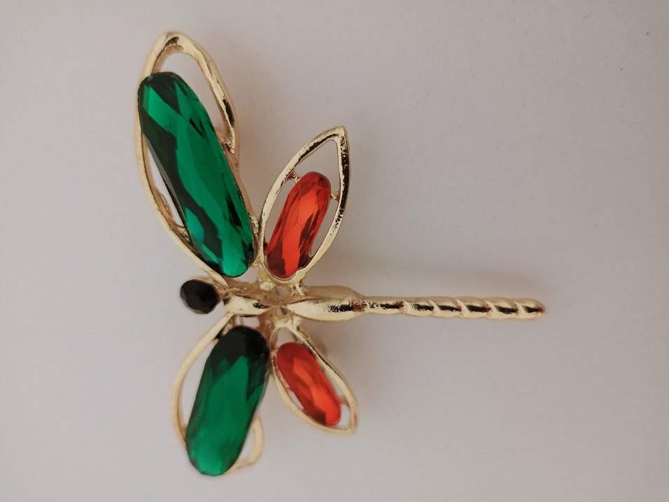 Renkli Taşlı Yusufçuk Broş - Görsel 4