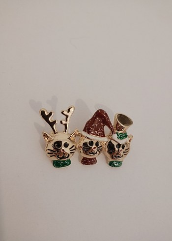 Bohem Tarzı Christmas Kedi Neko Broş. - Görsel 8